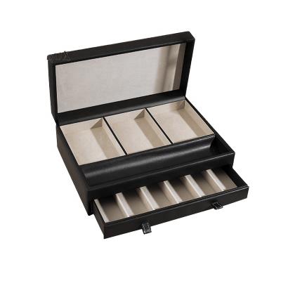 China Luxury Office Multifunctional Storage Box Desktop Leather Storage Box for sale