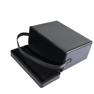 China Factory Wholesale Classic Leather Custom Black Box Bag Radio Box for sale