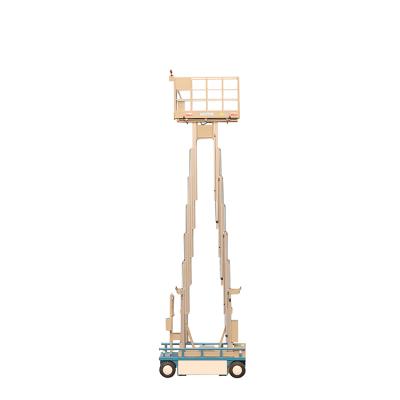 China Hotels 12m Hot Sale Aerial Work Platform Four Mast Cargo Lift Manlift Electric Aluminum Car Lift Platform for sale