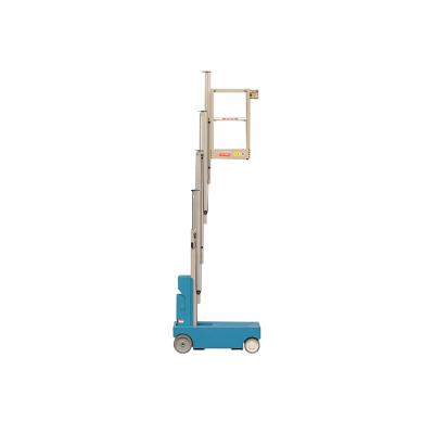 China Hotels 5m Height Electric Manlift Self Propelled Single Mast Aerial Work Platform For Sale for sale