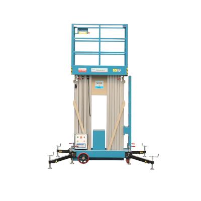 China Hotels Push Around 8M Movable Dual Mast Work Platform Trailer Lift Aluminum Mobile Elevating Work Platform Aerial Lifts for sale