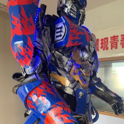 China Deluxe Make Fun 2.7 M Halloween Cosplay Transformers Suits Blue Optimus Foam Robot Head Costume for sale