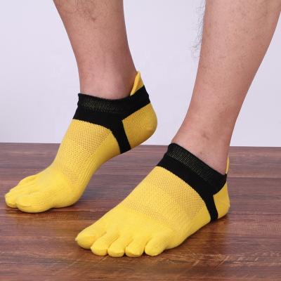 China Mens Sustainable Cotton Low Cut Toe Socks No Show Mesh Sporty Five Fingers Socks for sale