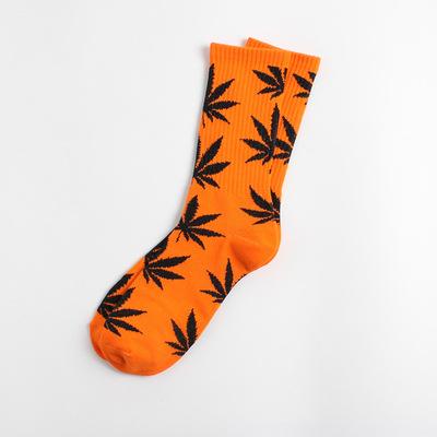 China Maple Leaf Hip Hop Tennis Street Tie Dye Hemp Multicolor Antibacterial Funny Socks for sale