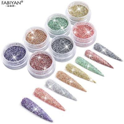 China Personal DIY Nail Art DIY Dye Decorations Laser Glitter Shiny Colorful Set Nail Art Crystal Diamond Powder for sale