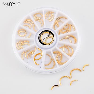 China Metal Rivet Studs Smile Arch Bar Semicircle Semicircle Alloy Metal 3D DIY Tips UV Gel Jewelry Tools Nail Art Wheel Decoration for sale