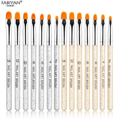 China 7Pcs/set Nail Acrylic Crystal Gel Extension Builder UV Design Painting Drawing Pen Nail Art Brush for sale