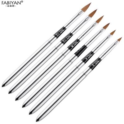 China Copper Detachable Nail Art Builder Crystal Pen Brush Nail Art Acrylic UV Gel Polish Steel Metal Painting Drawing for sale