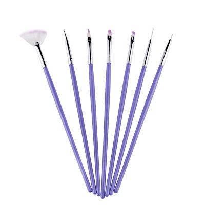 China 7PCS Kolinsky NAIL 7PCS Nail Art Brush Dotting Painting Drawing Pen Fan Shape Liner Builder UV Nail Art Decoration Gel Brush for sale