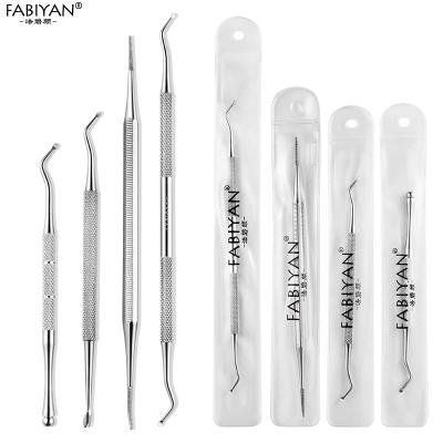 China Nails Clean 4Pcs/set Double Head Toenails Nail Art Care Tool Ingrown Toe Correction Pusher File For Nails Clean for sale