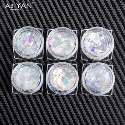 China Plastic Powder Glitter Manicure Decorations DIY 3D Nail Art AB Chameleon Transparent Irregular Flakes Sparkle Paillette for sale