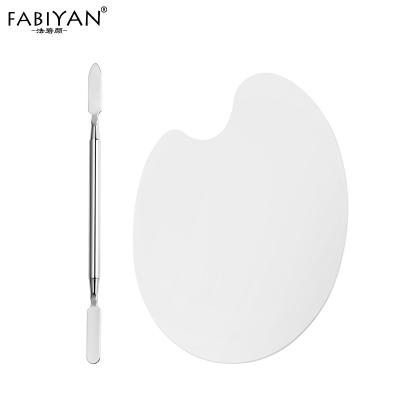 China Elliptical Polish Mixing Spatula Oval Plastic Rod Color Plates Cosmetic Stainless Steel Palette Foundation Eyeshadow Nail Art for sale