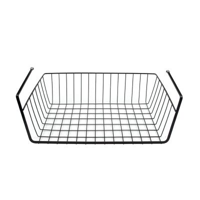 China Space Saving Sustainable Undershelf Fruit Stainless Steel Mesh Kitchen Hanging Storage Wire Basket for sale