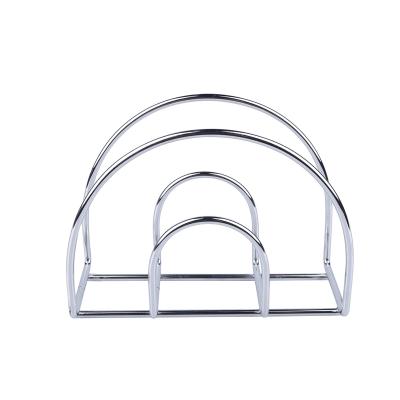 China Minimalist Stainless Steel Wire Collection Tissue Dispenser Organizer Restaurant Bar Paper Napkin Holder for sale