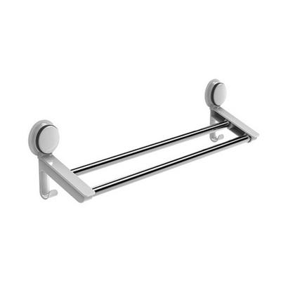 China Wall Mount Nail BREF Towel Rail Hanger Bathroom Shower Double Bar Free Towel Rack for sale