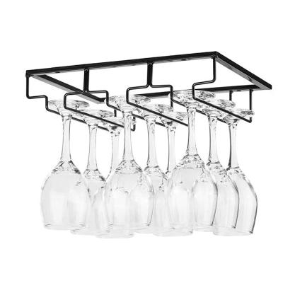 China Viable Under Cabinet Stemware Glass Bottle Goblet Inverted Rack Wine Glass Storage Hanger for sale