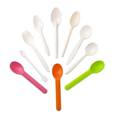 China Good Selling Eco - Friendly Biodegradable Plastic Cornstarch Disposable Spoon Decided By Customer for sale