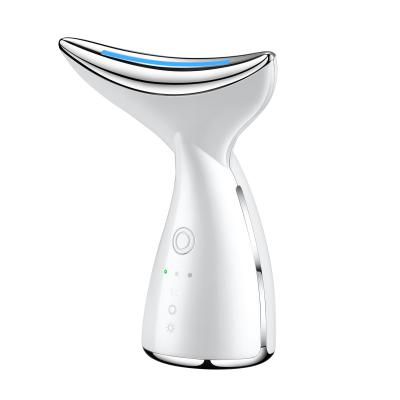 China 2022 Face Lift Home Use Wrinkle Remover Face Beauty Neck Massager Instrument Electric Anti Aging Led Light Device for sale