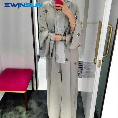 China Best Viable Selling Dubai Embroidered Kaftan Beaded Robe Cardigan Middle East Abaya Dress Women Muslim Islamice Prayer Dress for sale