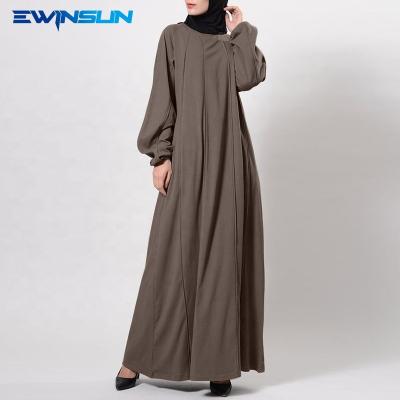 China Autumn Fashion Women Abaya Dubai Anti-static Muslim Dresses Plain Elegant Abaya Islamic Arab Loose Skirt Plus Size Women Clothing for sale