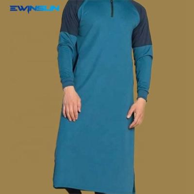 China Men's Casual Long Robe Mid Length Ramadan Muslim Middle Eastern Men's Dress Modern Casual Fashion 2022 Cotton Islamic National Costume for sale