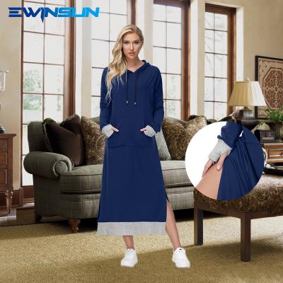 China New Women's Sweatshirt Dress Anti-Static Polyester Cotton Women Dress Autumn Clothing Fashion Casual Elegant Hooded Dress Women for sale