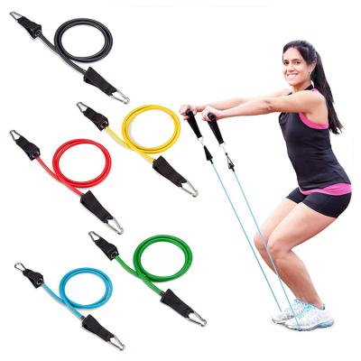 China Outdoor Indoor Fitness Gym Resistance Bands Set 11pcs Home Gym Exercise Bands 5 Resistance Loop Bands With Door Anchor 2 Handles 2 Leg Ankle Strap One Bag for sale