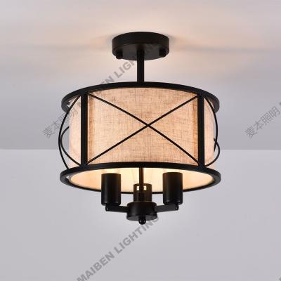 China Semi-Flux Modern Decorative Indoor Ceiling Lamp Shade Fabric Decor Lighting Lights for Bedroom, Living Room Chandeliers and Pendant Lights for sale