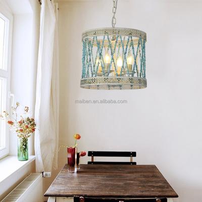 China Farmhouse crushed farmhouse stone style pendant light color indoor decoration lighting antique chandelier for dining roomm for sale