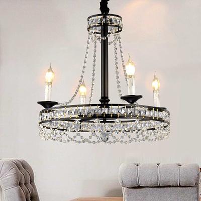 China Modern 4 Lamps Dining Light Restaurant Hanging Brush Light Antique Candle Luxury Crystal Chandelier And Pendant Light for sale