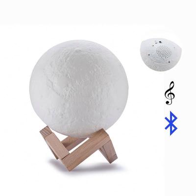 China Decoration / Warm White Touch Control Led 3D Night Light Printing Moon Lamp Night Light With Speaker for sale