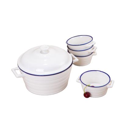 China 15pcs Viable Luxury Porcelain Soup Pot Ceramic Soup Tureen Pot and Bowl Set for sale