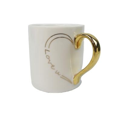 China Good Viable Selling 9oz Gold Decal Mug With Gold Plated Handle for sale