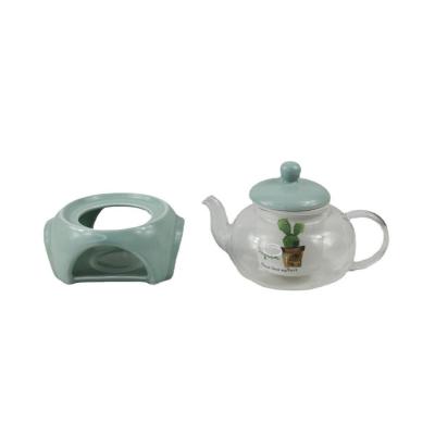 China 600cc Ethiopian Viable Teapot With Candlestick Ltd And Stick With Glazed Color for sale