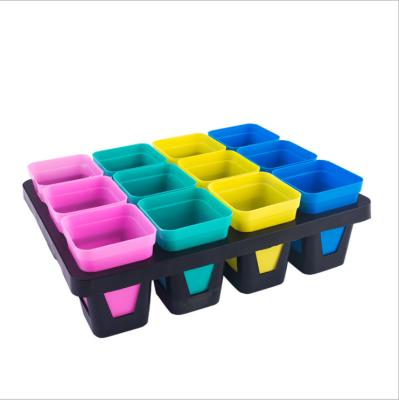 China 12 Cell Plastic Carry Tray and 60 Flower Pot Seedling Starter Grow for Indoor Gardening USA Plant Propagation Germination DDP Plugs for sale