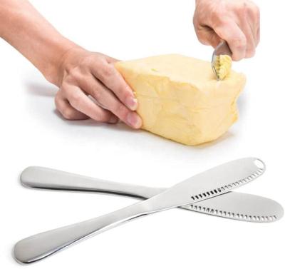 China Viable 3 in 1 Kitchen Multifunction Tools Butter Knife Stainless Steel Butter Spreader Knife For Cold Butterwith Serrated Edge for sale