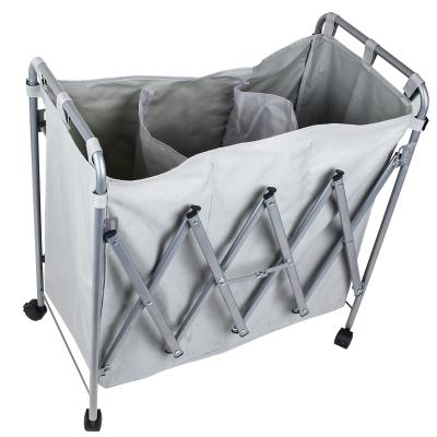 China Sustainable Portable Premium Material Commercial Folding Laundry Cart for sale