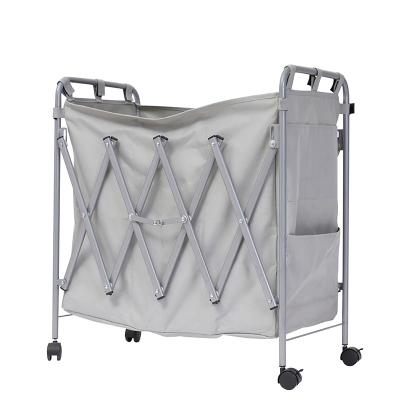 China Sustainable Unique Design Hot Sale Heavy Duty Folding 3-Bag Laundry Sorter Cart for sale