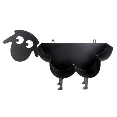 China Wall Mounted Or Free Standing Black Funny Animal Bathroom Sheep Toilet Paper Holder Tissue Storage Holder Metal Friendly for sale