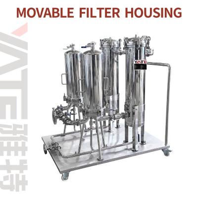 China Food Grade Movable Filter Housing Flange Or Thread Connection 1.6 Mpa Design Pressure for sale