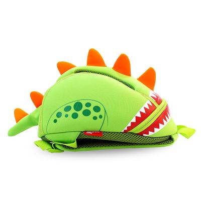 China Double Shoulder Green Dinosaur Kids Backpack For School Waterproof for sale