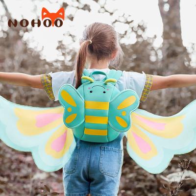 China Nohoo factory price blue butterfly 3D cartoon backpack preschool neoprene Backpack for girls for sale