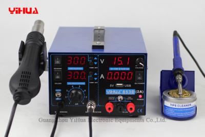 China YIHUA 853D 2A with USB 3 IN 1 soldering station rework station iron handle for sale