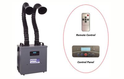 China Portable Double Arm Solder Smoke Absorber With Filter Clogging Alarm System for sale