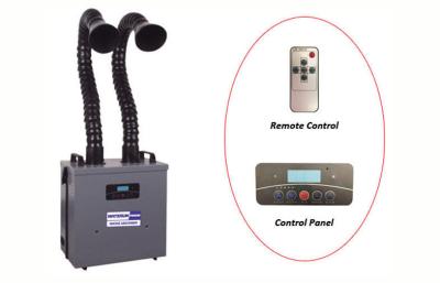 China Amortiguador doble del humo de la soldadura de los conductos con el extractor de obstrucción del humo del sistema de alarma del filtro en venta