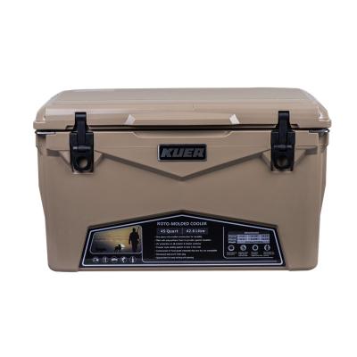 China 45L Waterproof Rotomolded Insulated Fishing Cooler Box LLDPE Ice Cooler Box For Summer for sale