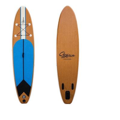 China Adult Wooden Color 11' Double Layer Inflatable SUP Cheap Paddle Board for sale