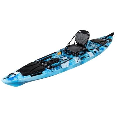 China Adults 13ft Large Dace Pro Angler For One Person Fishing Roto-patterned Polyethylene Plastic Kayak Rowing Boats for sale