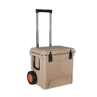 China Waterproof Towable Outdoor 45qt Cooler Box With Ningbo Wheels Wholesale Cooler Box for sale