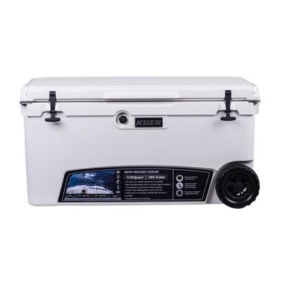 China Waterproof Camping Cooler Box KUER Rotomolded Cooler Cooler With Wheels for sale